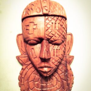 Yaya Mask Locket – Classic Duazon Red Wood (3.5" x 2.5")