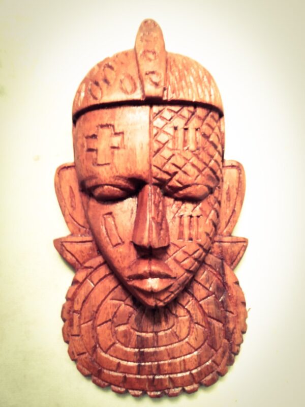 Yaya Mask Locket – Classic Duazon Red Wood (3.5" x 2.5")