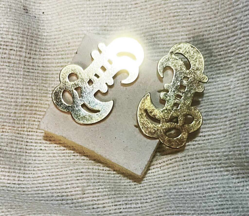 Akan Adinkra “strength ” Symbol Ear Rings