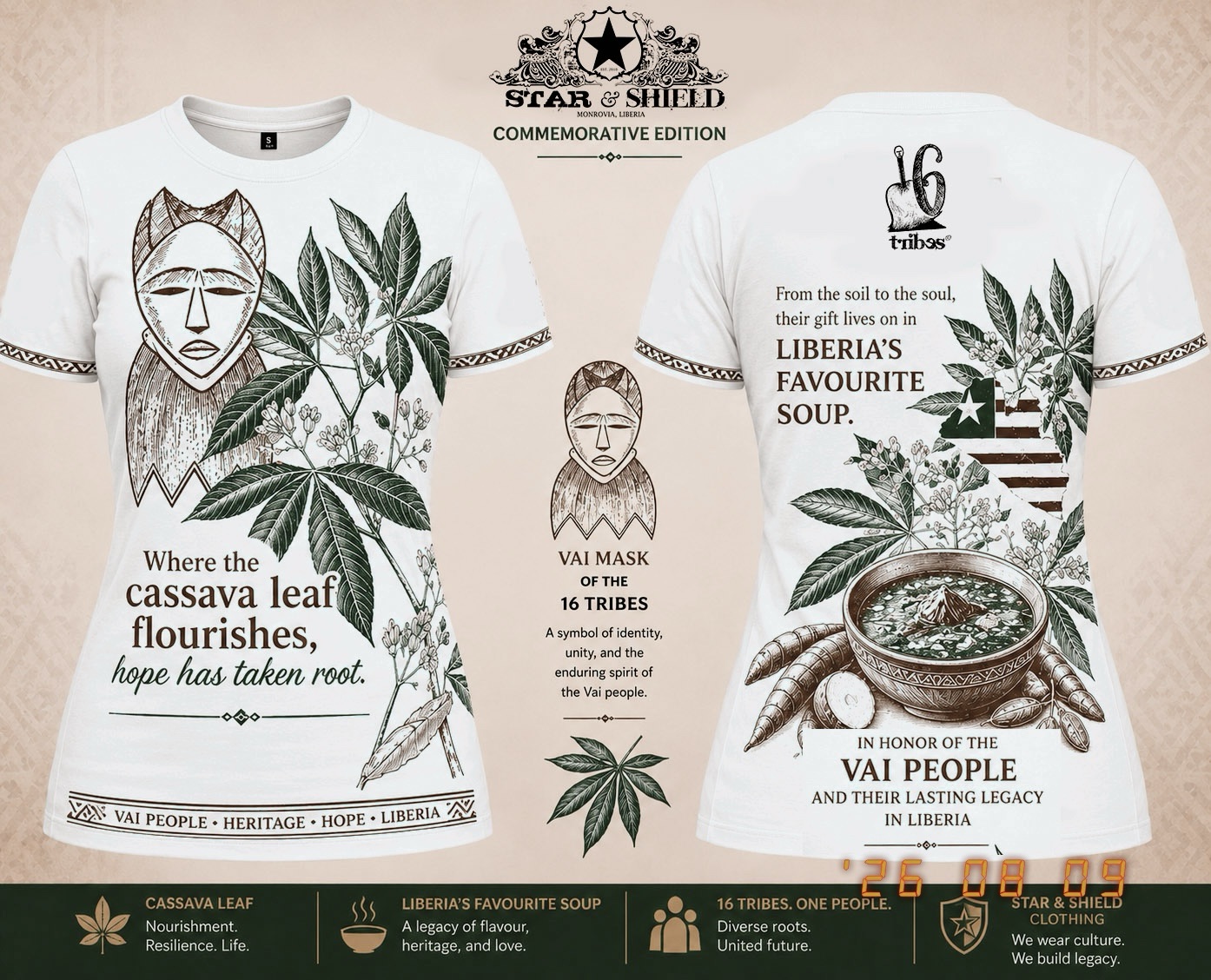 Rooted in Heritage: Star & Shield Clothing Introduces the Vai Cassava Leaf Commemorative Collection